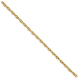 10K Yellow Gold 5.1 mm Polished Chain Bracelet, Solid