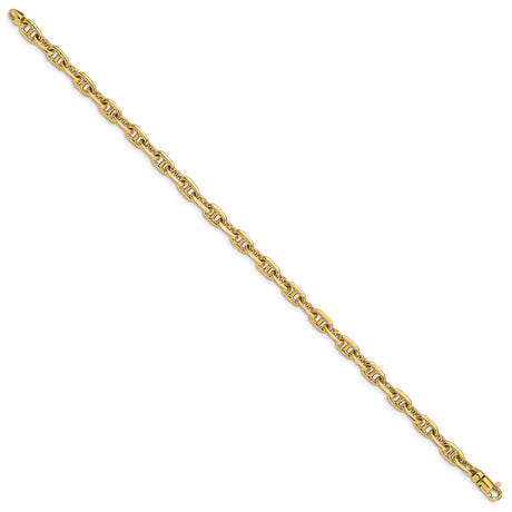 10K Yellow Gold 5.1 mm Polished Chain Bracelet, Solid