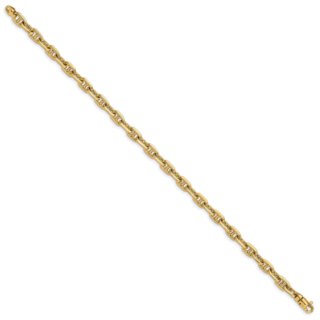 10K Yellow Gold 5.1 mm Polished Chain Bracelet, Solid