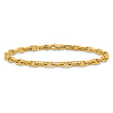 10K Yellow Gold 5.1 mm Polished Chain Bracelet, Solid detail view