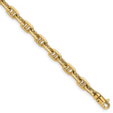 10K Yellow Gold 5.1 mm Polished Chain Bracelet, Solid detail view