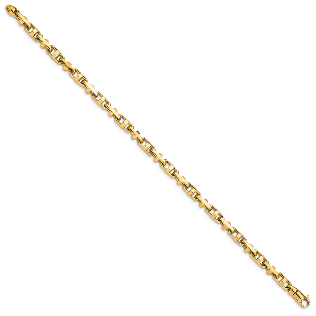 10K Yellow Gold 5 mm Polished Chain Bracelet, Solid
