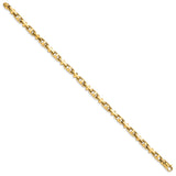 10K Yellow Gold 5 mm Polished Chain Bracelet, Solid