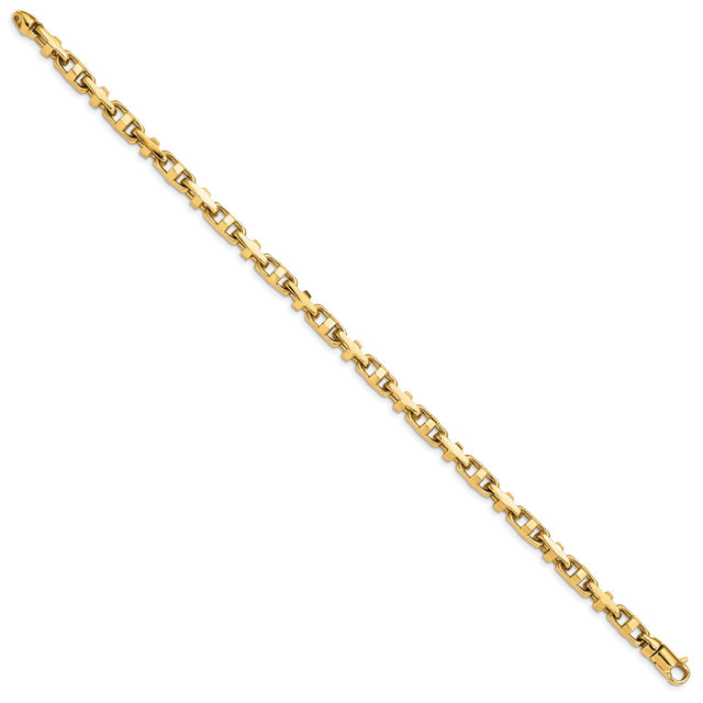 10K Yellow Gold 5 mm Polished Chain Bracelet, Solid