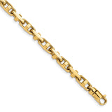 10K Yellow Gold 5 mm Polished Chain Bracelet, Solid alternate angle