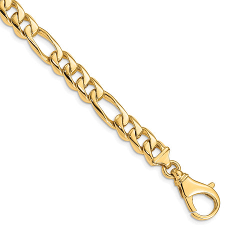 10K Yellow Gold 8.5 mm Polished Chain Bracelet, Solid shown for scale