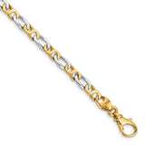 10K Two-tone Gold 4.8 mm Polished Chain Bracelet, Solid alternate angle
