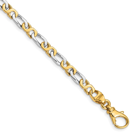 10K Two-tone Gold 4.8 mm Polished Chain Bracelet, Solid alternate angle