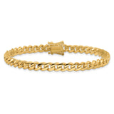 10K Yellow Gold 5.7 mm Polished Chain Anklet, Solid alternate angle
