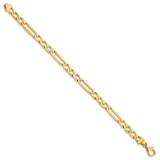 10K Yellow Gold 5 mm Figaro Chain Bracelet, Polished