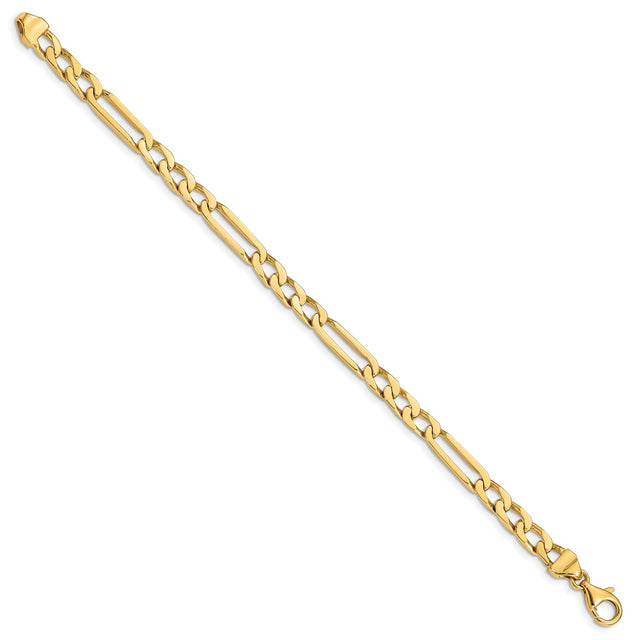 10K Yellow Gold 5 mm Figaro Chain Bracelet, Polished