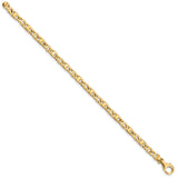 10K Yellow Gold 4.4 mm Polished Chain Bracelet, Solid