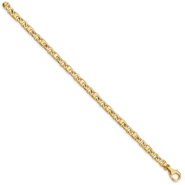 10K Yellow Gold 4.4 mm Polished Chain Bracelet, Solid