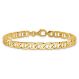 10K Yellow Gold 6.5 mm Polished Chain Bracelet, Solid alternate angle