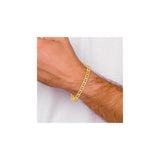 10K Yellow Gold 6.5 mm Polished Chain Bracelet, Solid detail view
