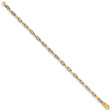 10K Two-tone Gold 3.5 mm Polished Chain Bracelet, Solid