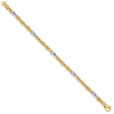 10K Two-tone Gold 5.38 mm Polished Chain Bracelet, Solid
