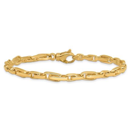 10K Yellow Gold 5 mm Polished Chain Anklet, Solid alternate angle