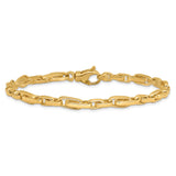 10K Yellow Gold 5 mm Polished Chain Bracelet, Solid alternate angle
