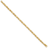 10K Yellow Gold 4.1 mm Polished Chain Bracelet, Solid