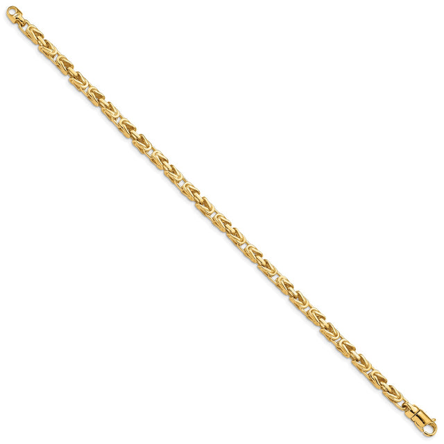 10K Yellow Gold 4.1 mm Polished Chain Bracelet, Solid