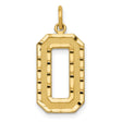 10k Yellow Gold Number 0 Pendant Charm, Textured Polished Numeric Design, Unisex Jewelry