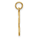 10k Yellow Gold Number 5 Pendant with Textured and Polished Finish, Unisex Numerology Charm