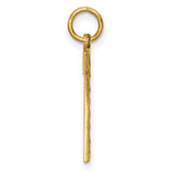 10k Yellow Gold Number 7 Pendant Charm with Textured Finish and Polished Edges