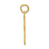 10k Yellow Gold Number 8 Pendant Charm with Textured and Polished Finish