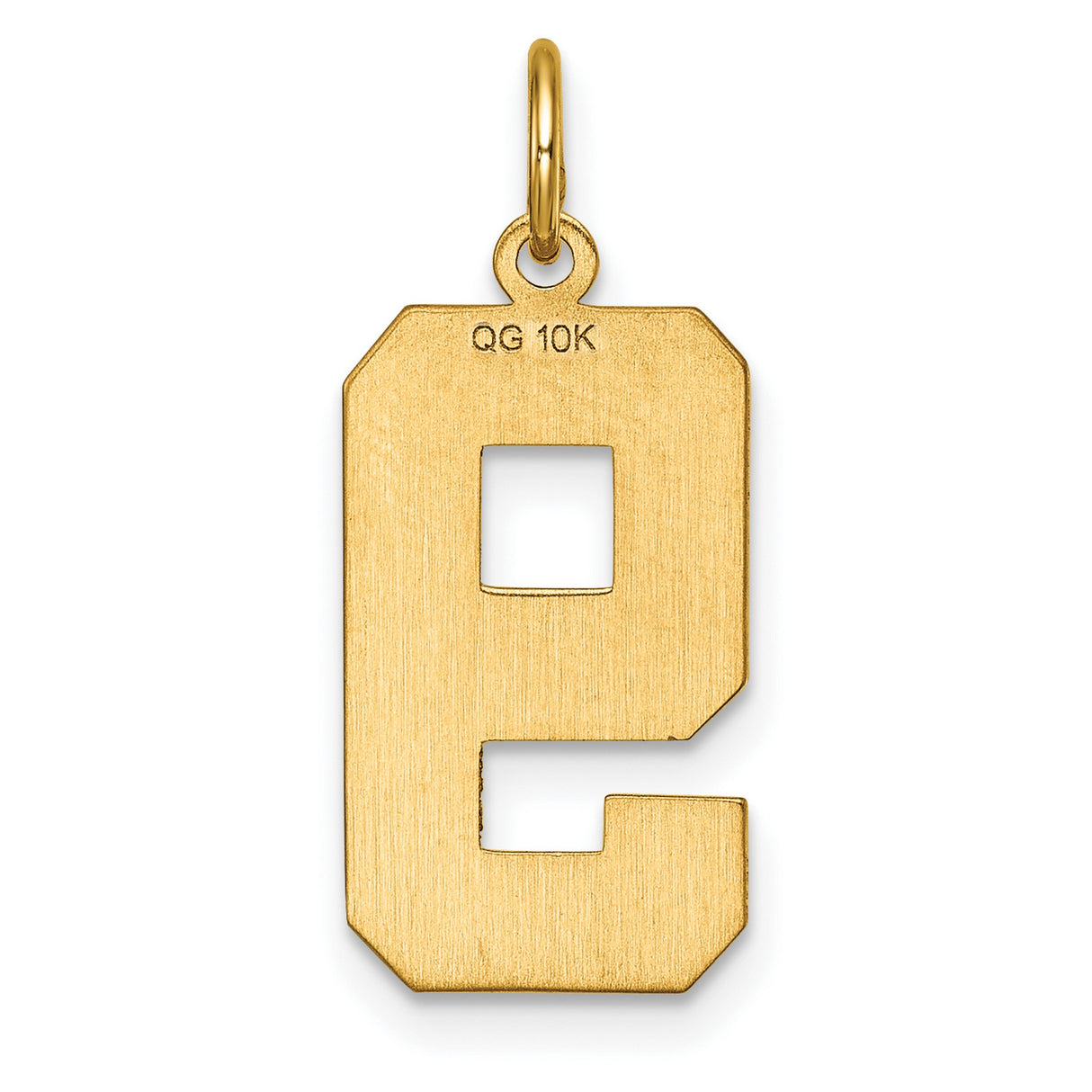 Casted Large Diamond Cut Number 9 Charm Pendant in Real 10k Yellow Gold