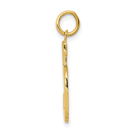 10k Yellow Gold Number 5 Pendant Charm, Polished Unisex Lucky Symbol Jewelry
