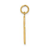 10k Yellow Gold Number 6 Pendant Charm, Polished Finish, Unisex Sports or Lucky Number Style