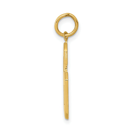 10k Yellow Gold Number 6 Pendant Charm, Polished Finish, Unisex Sports or Lucky Number Style