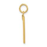 10k Yellow Gold Number Seven Pendant, Polished Minimalist Charm, Unisex Lucky Seven Design
