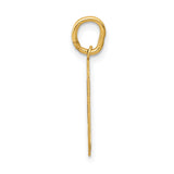 10k Yellow Gold Letter O Pendant, Textured Finish with Polished Edges, Unisex Initial Charm