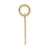 10k Yellow Gold Number One Pendant with Matte Finish and Polished Border