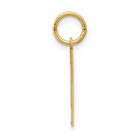 10k Yellow Gold Number One Pendant with Matte Finish and Polished Border