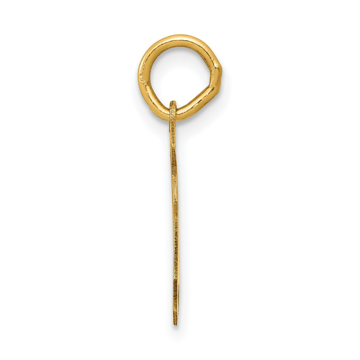 10k Yellow Gold Number 5 Pendant Charm, Bold Block Numeral Design, Unisex Jewelry
