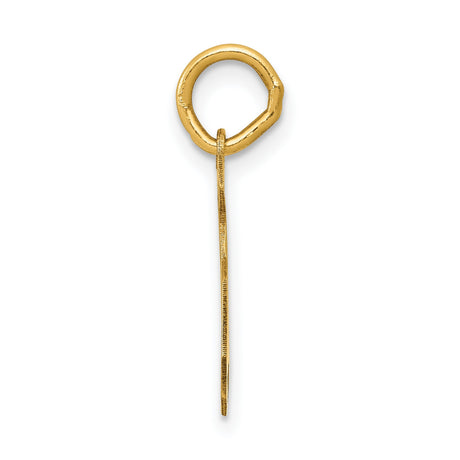 10k Yellow Gold Number 5 Pendant Charm, Bold Block Numeral Design, Unisex Jewelry
