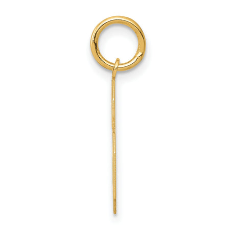10k Yellow Gold Number 6 Pendant Charm, Block Style with Polished and Textured Finish