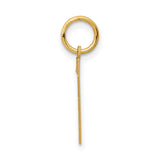 10k Yellow Gold Number 7 Pendant with Textured Design and Polished Edges