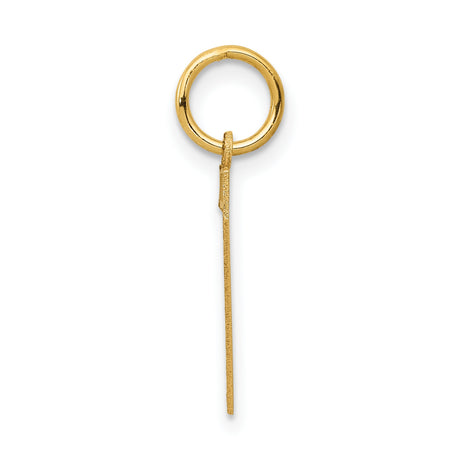 10k Yellow Gold Number 7 Pendant with Textured Design and Polished Edges