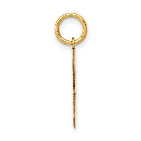 10k Yellow Gold Number 8 Pendant Charm, Textured Block Style Numerology Jewelry