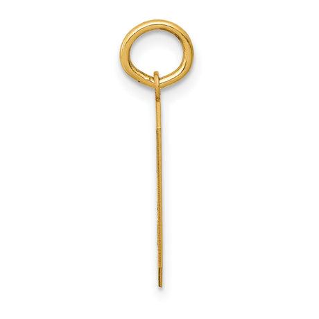 10k Yellow Gold Number 9 Pendant, Textured Block Style Numerology Charm, Unisex Jewelry