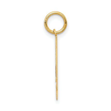 Medium Satin Number 34 Charm Pendant in Real 10k Yellow Gold