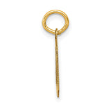 10k Yellow Gold Number 0 Pendant Charm, Block Style Open Design, Unisex Jewelry