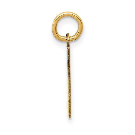 10k Yellow Gold Number One Pendant, Bold Block Numeral Charm for Men and Women