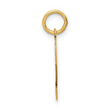 10k Yellow Gold Number 2 Pendant Charm, Bold Block Style with Textured Finish