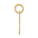 10k Yellow Gold Number 3 Pendant Charm with Textured Center and Polished Edges