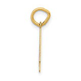 10k Yellow Gold Number 4 Pendant, Polished and Textured Charm, Unisex Numerology Jewelry